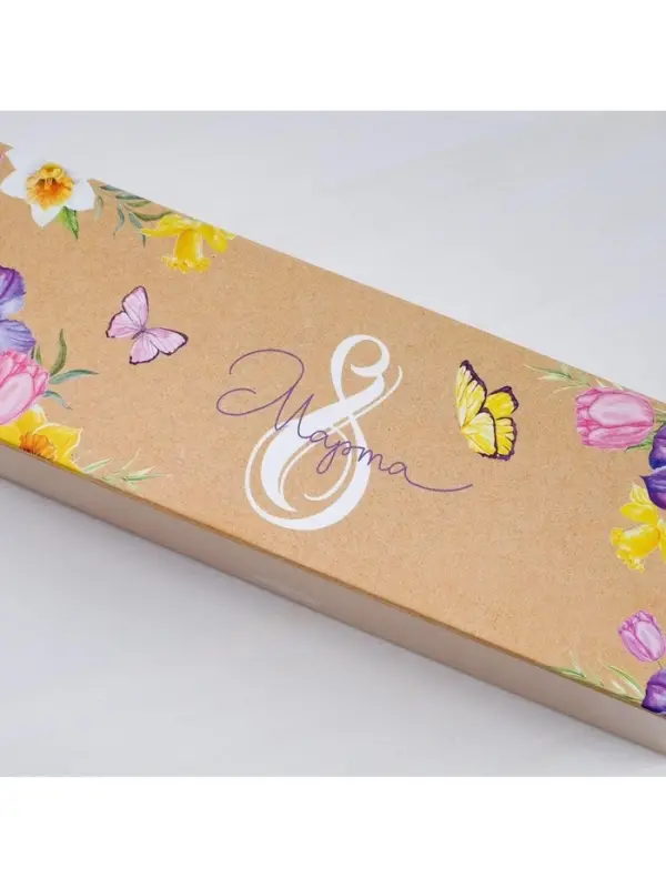 Коробка для макарун, кондитерская упаковка, &laquo;8 марта&raquo; 18&times;5.5&times;5.5 см