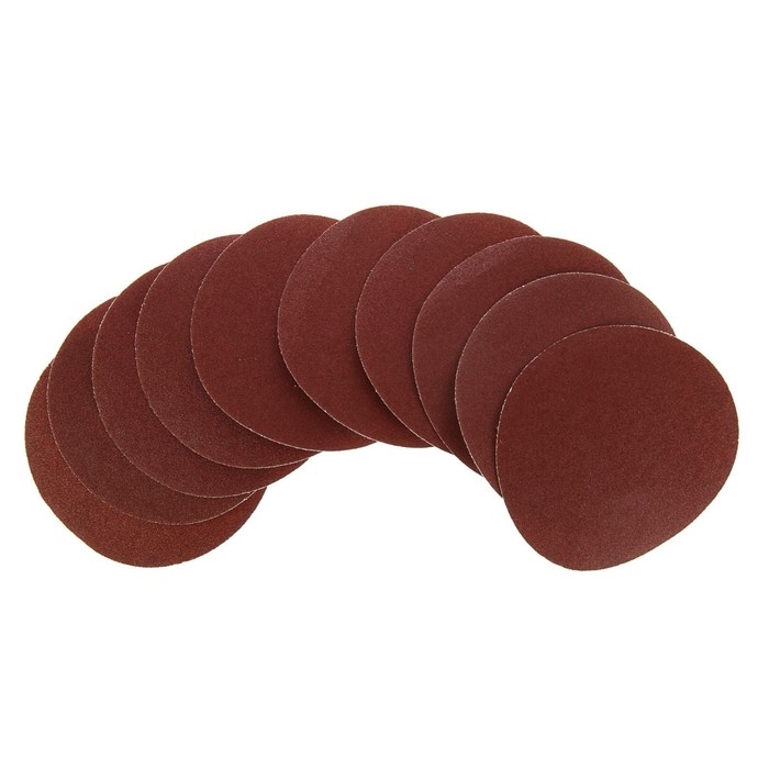 Круг абразивный шлифовальный под Круг абразивный шлифовальный под "липучку" ТУНДРА, 125 мм, Р80, 10 шт.