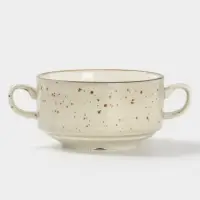 Бульонница с блюдцем Magistro Mediterana, 270 мл, фарфор, бежевая