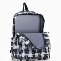 Рюкзак школьный на молнии, с карманами, с принтом, 28.5&times;12&times;41 см, чёрный