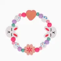 Набор детских украшений Выбражулька &laquo;Зайчик&raquo;, 2 предмета: бусы, браслет d=6 см разноцветный