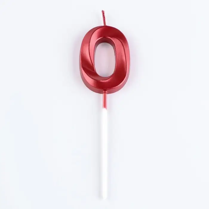 Свеча в торт на шпажке «Цифра 0», красная, 5 см Свеча в торт на шпажке «Цифра 0», красная, 5 см