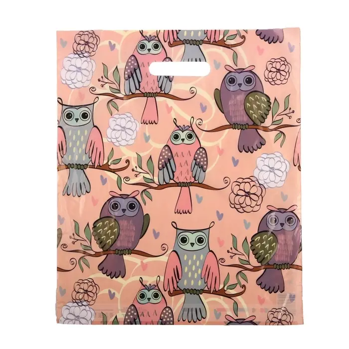 Пакет подарочный &laquo;Совушки&raquo;, полиэтиленовый с вырубной ручкой 36&times;43 см, 35 мкм