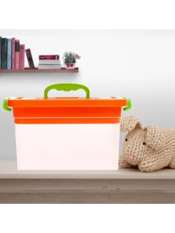 Контейнер для хранения с крышкой, объем 6.5 л, цвет оранжевый