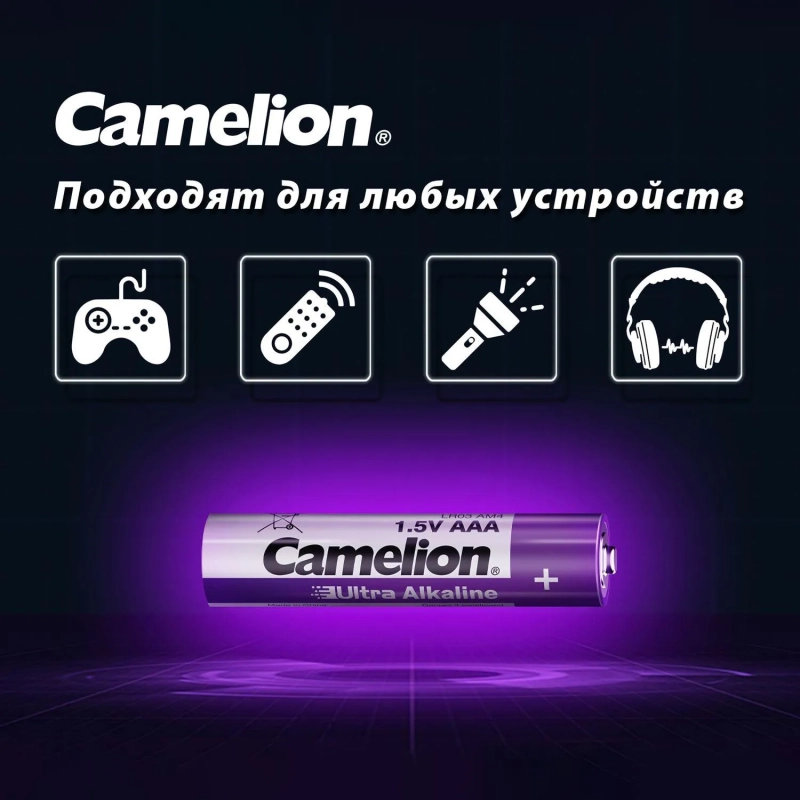Батарейка Camelion Ultra 4шт/бл (LR03-BP4UT,  1.5В) (14985)
