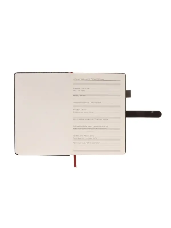 Ежедневник недатированный формат А5, 80л, линия, с ручкой, подар коробка, Черный