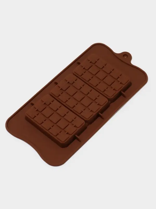 Форма для шоколада Доляна «Мини-десерт», силикон, 22×11 см, 3 ячейки (5×7.5 см), коричневая