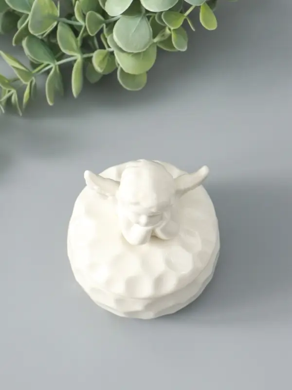 Шкатулка керамика Шкатулка керамика "Ангелочек" белая 8х8х10,5 см