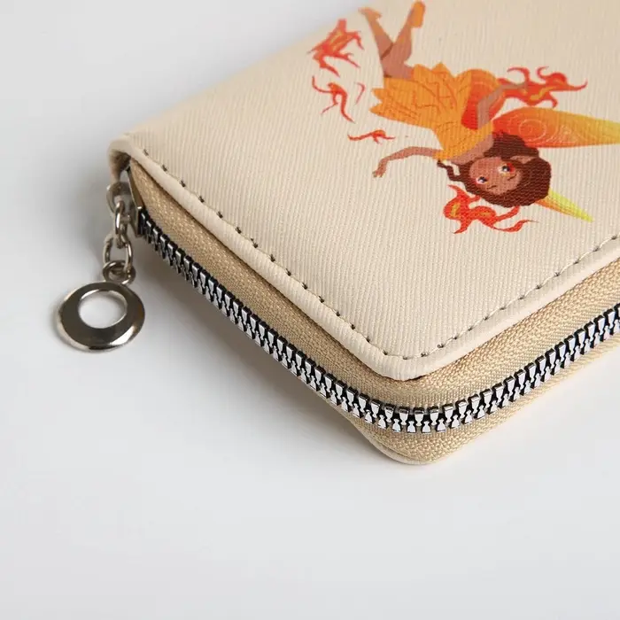 Кошелёк на молнии &laquo;Фея огня&raquo;, отдел для карт, для монет, бежевый