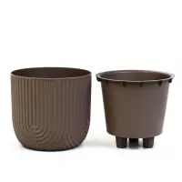 Кашпо со вставкой 7,8 л d28 см h25,5 см РАМОНА серый