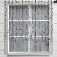 Гирлянда &laquo;Занавес&raquo; 2&times;1.5 м, IP65, УМС, тёмная нить каучук, 300 LED, свечение мульти, 220 В