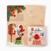 Открытка с местом для шоколадки «Новый год: Полярная почта. Доставка чудес»
