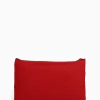 Косметичка-пенал на молнии, плоская, маленькая, однотонная, бордовая