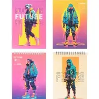 Блокнот А5, 60 листов, на гребне, обложка из мелованного картона, плотность 60 г/м&sup2;, МИКС