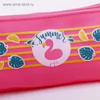 Пенал школьный Calligrata Summer, на молнии, 1 отделение, силикон, розовый Пенал школьный Calligrata Summer, на молнии, 1 отделение, силикон, розовый