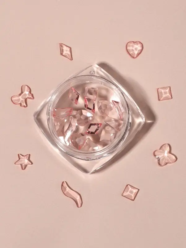 Фигурки для декора, объёмные, розовые, полупрозрачные