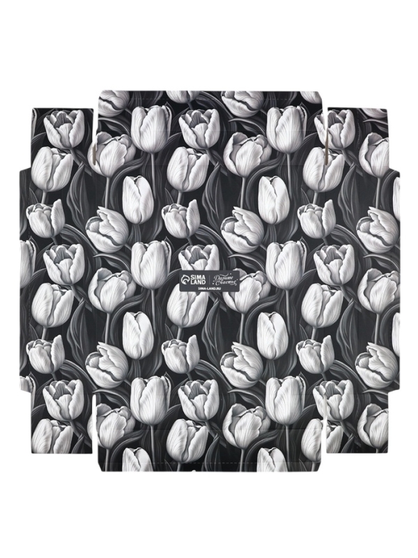 Коробка для цветов с вазой и PVC окнами складная «Чёрно-белая эстетика», 23 х 30 х 23 см