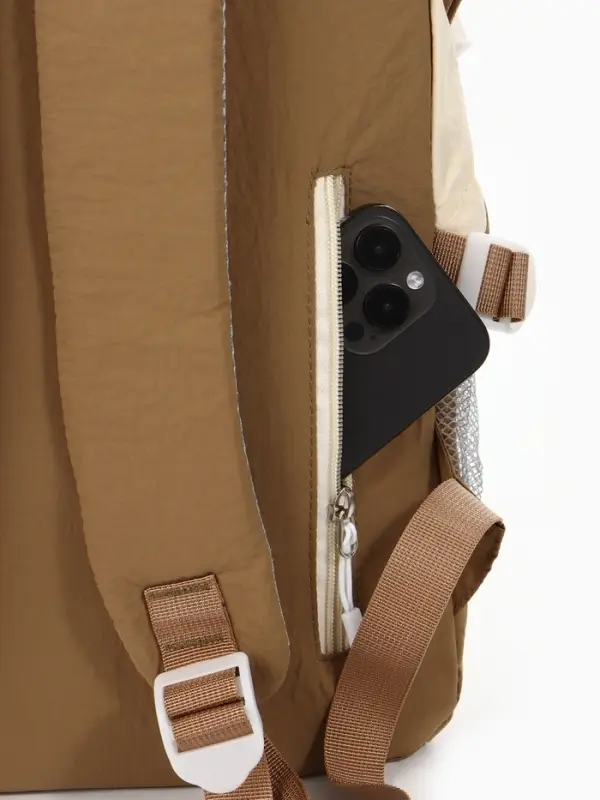 Рюкзак, 1 отделение, 4 кармана, 30&times;14&times;43 см, бежевый