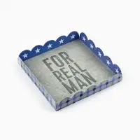 Коробка для печенья с прозрачной крышкой For real man, 18&times;18&times;3 см