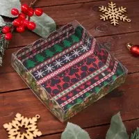 Коробка для печенья, кондитерская новогодняя упаковка, «Елочные украшения», 12×12×3 см