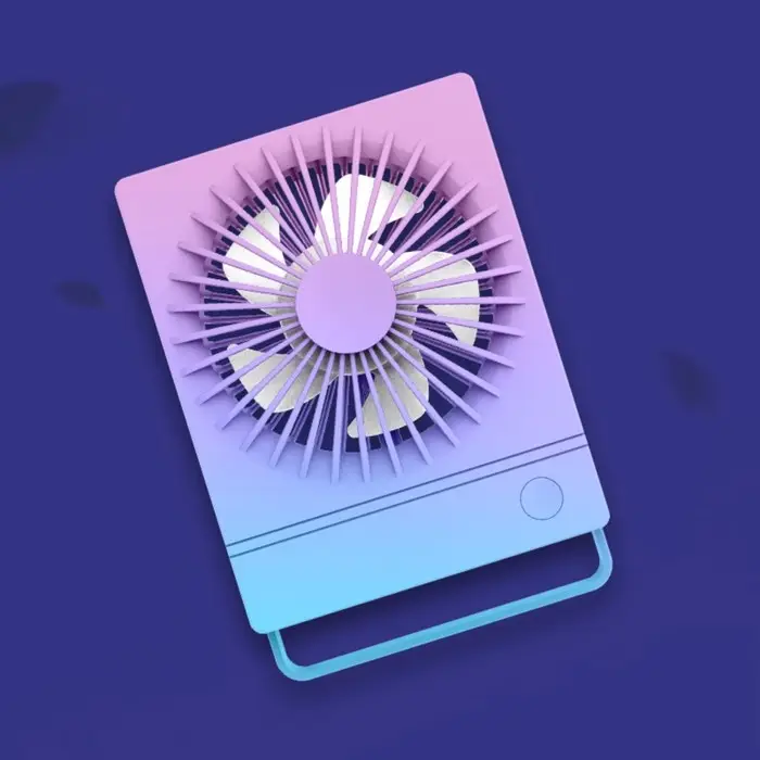 Вентилятор настольный YS2202B, портативный, осевой, 500 мАч, 3 режима, розово-сиреневый