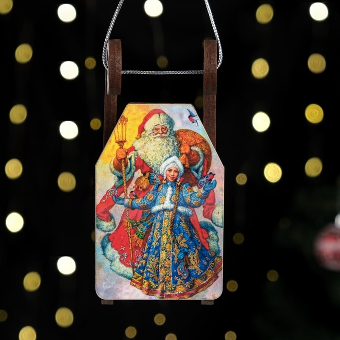 Елочное украшение Елочное украшение "Саночки №4", 12,5 х 6 см