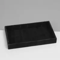 Подставка для украшений QF, 18 ячеек, флок, 21&times;12.3&times;2.5 см, чёрная