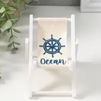 Сувенир дерево "Стул пляжный со штурвалом" 9х1х15,5 см