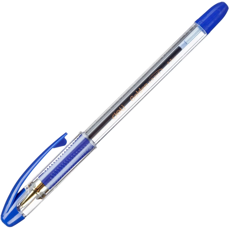 Ручка шариковая неавтомат. Deli ArrisGolden0,5мм,шар0,7,син,масл,манж