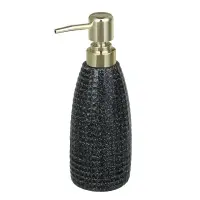 VETTA Дозатор для жидкого мыла, керамика, 350 мл, 7x7x20 см, квадро, черный