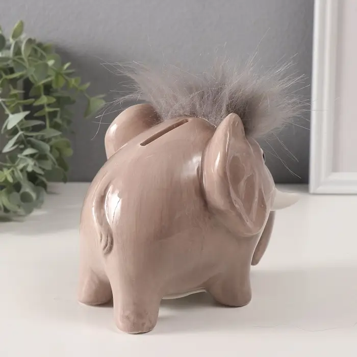 Копилка для денег &laquo;Лохматый мамонтёнок&raquo;, керамика, 11.5&times;14.9&times;12.1 см