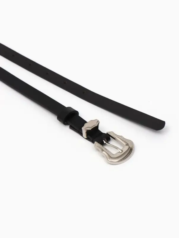 Ремень женский, 1.5&times;110 см, без винта, 1 прокол, чёрный