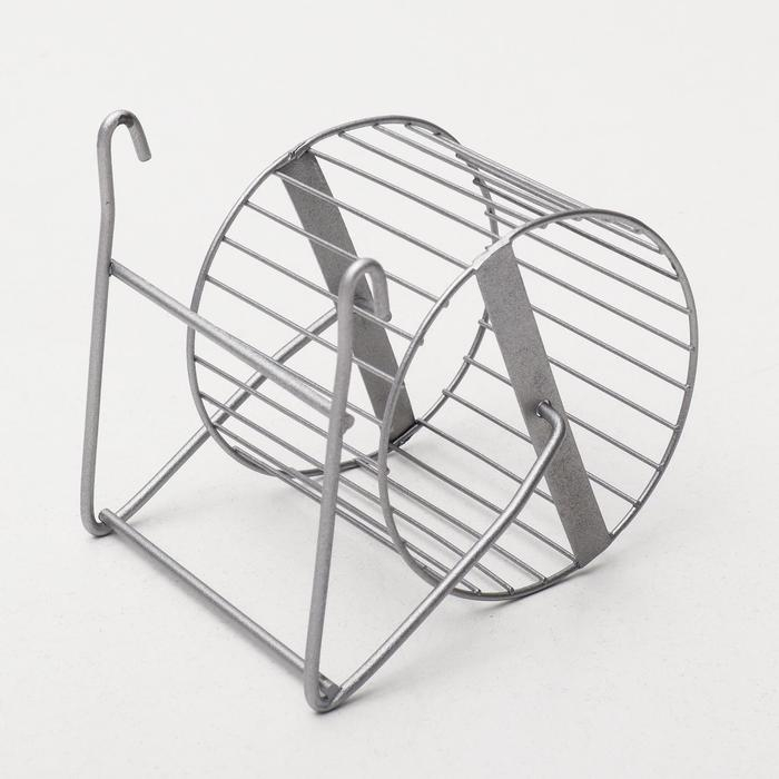 Колесо для грызунов металлическое, перекладины, 9 см, хром Колесо для грызунов металлическое, перекладины, 9 см, хром