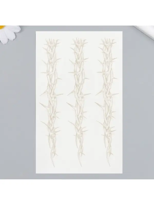 Переводная тату на тело синяя «Ветви с шипами», 18×11 см