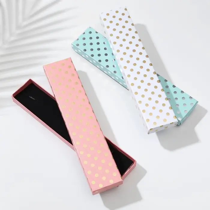 Набор короборчек подарочных 6 шт.  под браслет/цепочку/часы "Горошинки золотые", 21*4, цвет МИКС (39