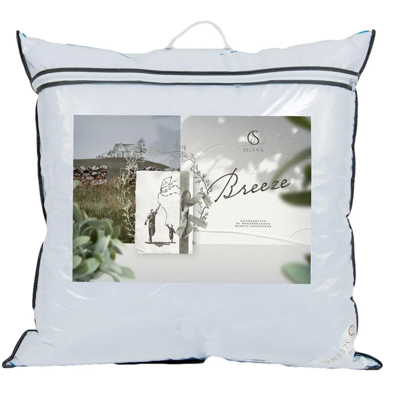 Подушка 70х70 стеганная (микрофибра/лебяжий пух), белый