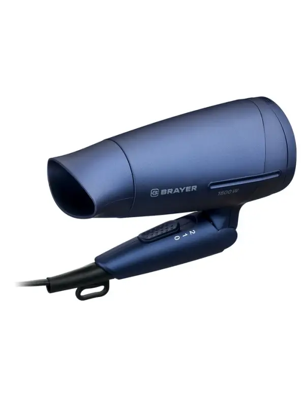 Фен BRAYER 3020BR-BL, 1600 Вт, 2 скорости, складная ручка, шнур 1.8 м