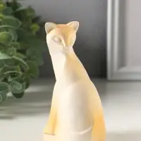 Фигурка гипс &laquo;Кошечка геометрия&raquo;, 10.5 см, белая с позолотой