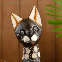 Сувенир дерево "Кошка с белыми ушками" 5,5х11х40 см