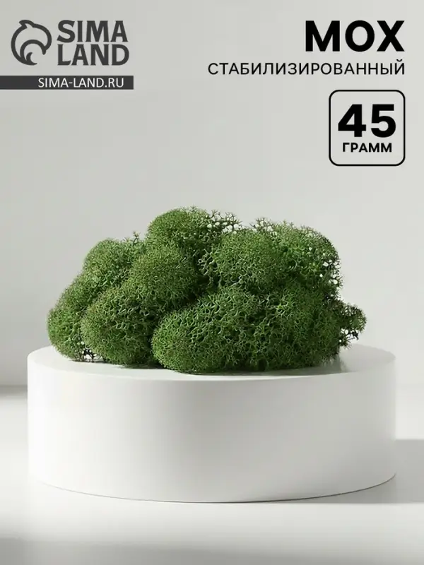 Мох стабилизированный &laquo;Салатовый&raquo; 45 г (&plusmn;5 г).