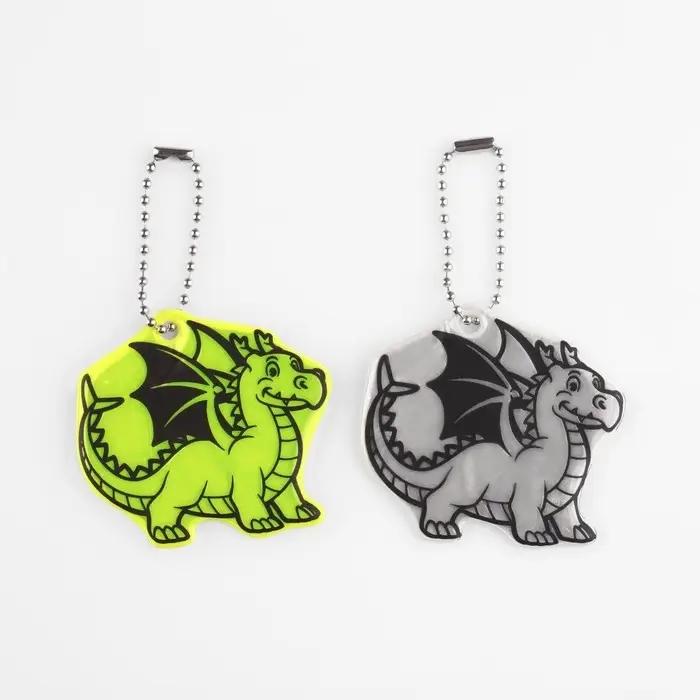 Светоотражающий элемент «Дракон», двусторонний, 5.3×5.8 см, МИКС