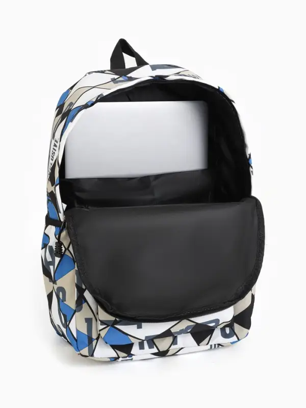 Рюкзак школьный 3 кармана, 1 отделение, 30&times;13&times;42 см, синий