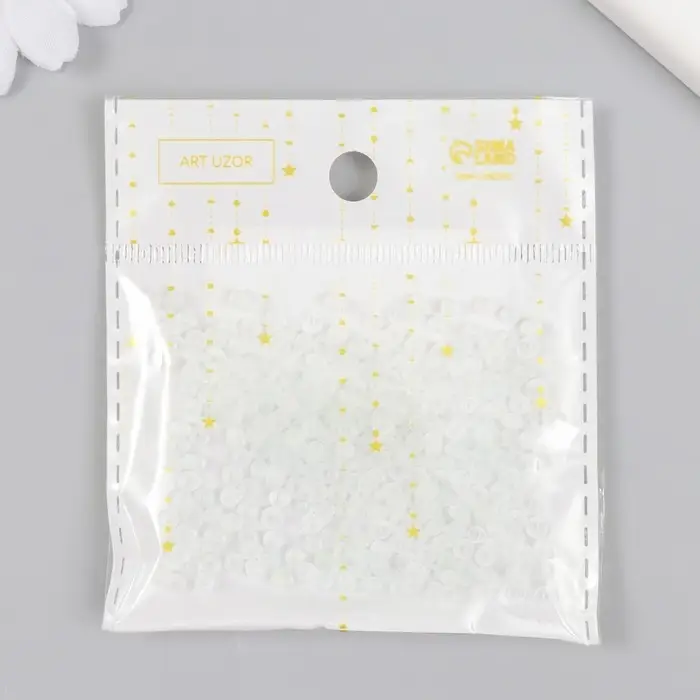 Бисер стекло 8/0  Бисер стекло 8/0 "Матовый полупрозрачный. Белый" 10 гр