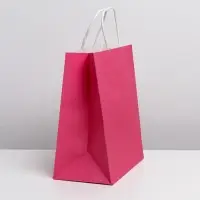 Пакет подарочный крафтовый, упаковка, Pink, 22&times;25&times;12 см