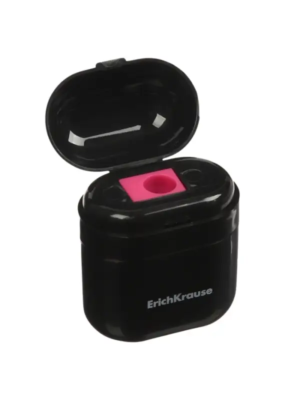 Точилка ErichKrause Case Accent, 1 отверстие, с контейнером, МИКС