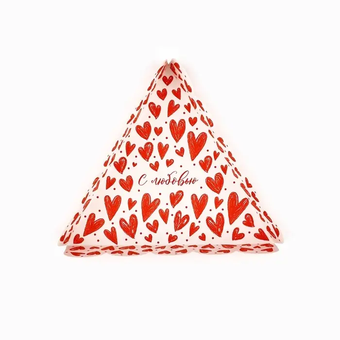 Коробка для кондитерских изделий с пластиковой крышкой «С любовью», 18 х 3 см