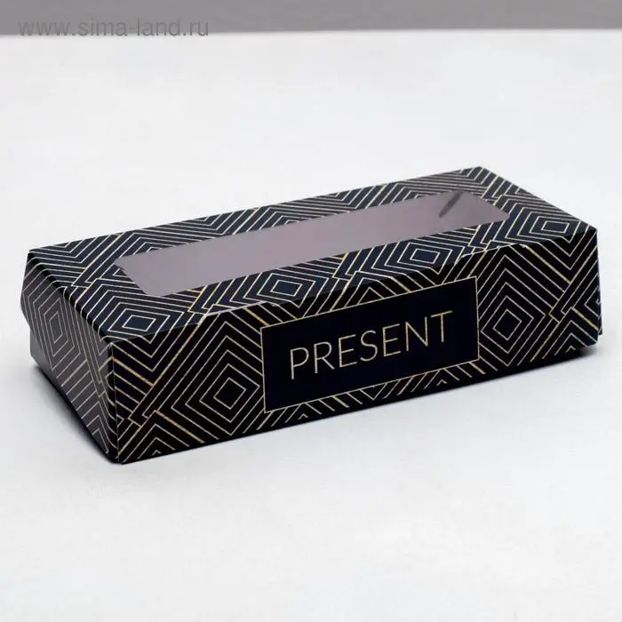 Кондитерская упаковка, коробка с ламинацией «Present», 17 х 7 х 4 см Кондитерская упаковка, коробка с ламинацией «Present», 17 х 7 х 4 см