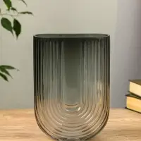 Ваза для цветов &laquo;Айрис&raquo;, 23.5&times;17&times;7 см, стекло, серая