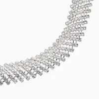 Набор 2 предмета: серьги, колье со стразами &laquo;Лёд&raquo;, d=13.5 см, белый в серебре