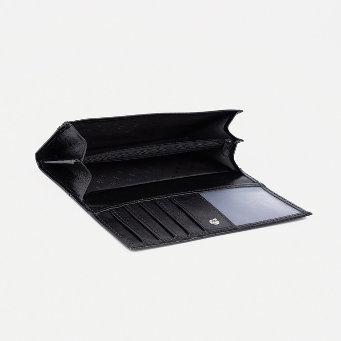 Кошелёк женский на кнопке, цвет чёрный Кошелёк женский на кнопке, цвет чёрный